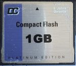 1GB DC Compact Flash kártya Platinum Edition