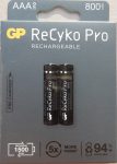   GP ReCyko Pro 800 mAh NiMH Akkumulátor AAA 2db/cs 1500-szor újratölthető