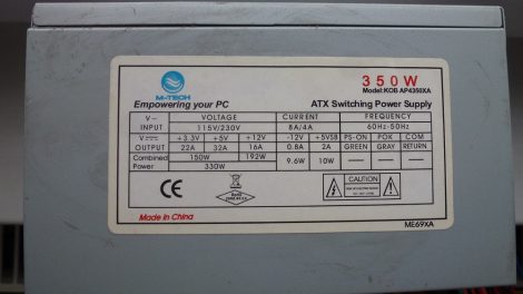 M-tech 350W ATX PC tápegység 12 cm-es hűtőventilátorral KOB AP4350XA