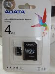 ADATA microSDHC Card with Adapter 4GB Class 4