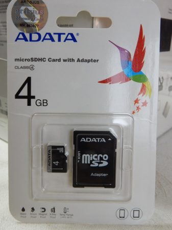 ADATA microSDHC Card with Adapter 4GB Class 4