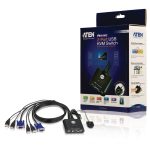 ATEN 2-Port USB KVM Switch - 2PC USB CS22U+Kábel