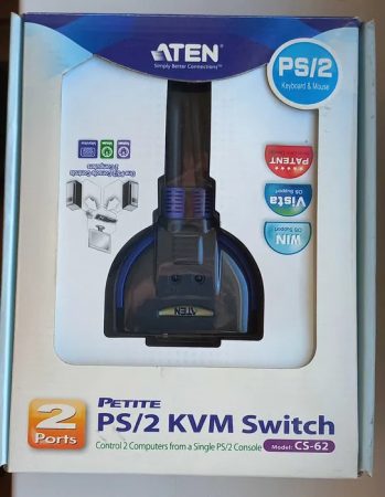 ATEN 2-Port PS/2 KVM Switch - 2PC PS/2 CS-62+Kábel