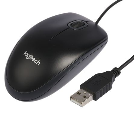 Logitech B100 USB vezetékes egér - fekete, fehér 5099206041271