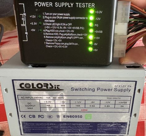 Colorsit 420W -5V ATX PC tápegység 8 cm-es hűtőventilátorral