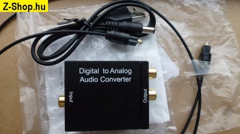DAC - Digitális -> analóg hang átalakító Toslink -> RCA - Digital to Analog audio converter - TosLink or Coax to RCA stereo