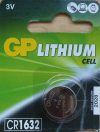 GP CR1632 3V Lítium gombelem - GP 3V Lithium Cell CR1632-7C5