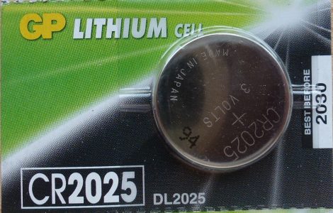 GP CR2025 DL2025 3V Lítium gombelem - GP 3V Lithium Cell