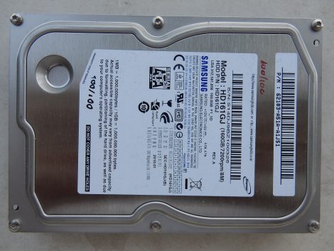 Samsung HD161GJ 3.5" 160GB Sata merevlemez HDD 100%/100% 7200rpm SpinPoint F1 2010