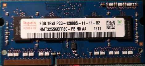 hynix 2GB DDR3 sodimm 1600MHz (PC3-12800S) laptop memoria modul HMT325S6CFR8C-PB