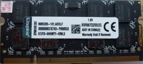 Kingston 2GB DDR2 sodimm notebook RAM modul KVR667D2S5-2G 1.8V