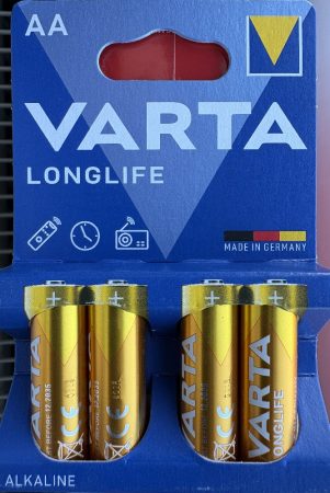 VARTA LONGLIFE alkáli ceruza elem 1,5V AA 4 db ALKALINE LR6 MIGNON 4106 STILO MN1500 VARTA LONGLIFE alkáli ceruza elem 1,5V AA 4 db ALKALINE LR6 MIGNON 4106 STILO MN1500