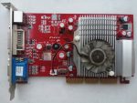   MANLI ATI Radeon 9550 128MB 64Bit AGP 8x VGA kártya - hűtőventilátor nem megy (szorul) VGA DVI S-Video csatlakozóval