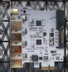   USB 3.1 Type-C PCI-e bővítő kártya 1 db. Type-C 3 db. Type-A 1db. belső csatlakozóval - Expansion Card PCI-e to 1 Type-C + 4 Type-A 3.0 USB Adapter PCI Express Riser Card with USB 19pin Connector