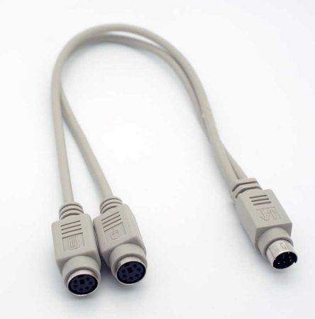 PS/2 billentyűzet - egér szétválasztó Y kábel - keyboard mouse splitter cable - 30 cm PS/2 billentyűzet - egér szétválasztó Y kábel - keyboard mouse splitter cable - 30 cm