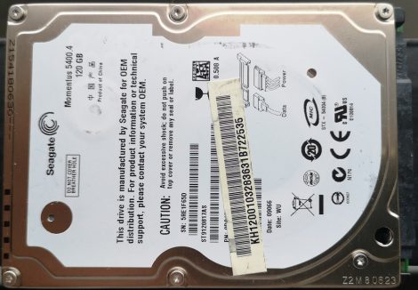 Seagate ST9120817AS 120GB 2,5" Sata notebook HDD merevlemez 100%/100% Momentus 5400.4 120817