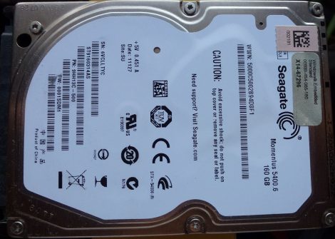 hibás Seagate ST9160314AS 160GB 2,5" Sata notebook HDD merevlemez 100%/98% Momentus 5400.6 160314