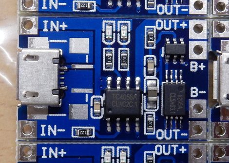 Li-Ion-Li-Po akku töltő modul, micro USB TC4056A PowerBank áramkör