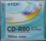 TDK CD-R80 52x 80 min 700MB - 80 perces írható CD lemez