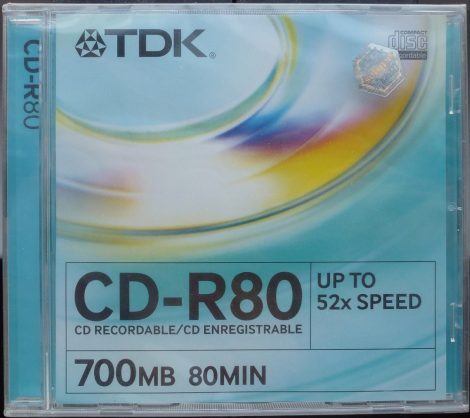 TDK CD-R80 52x 80 min 700MB - 80 perces írható CD lemez