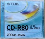 TDK CD-R80 52x 80 min 700MB - 80 perces írható CD lemez