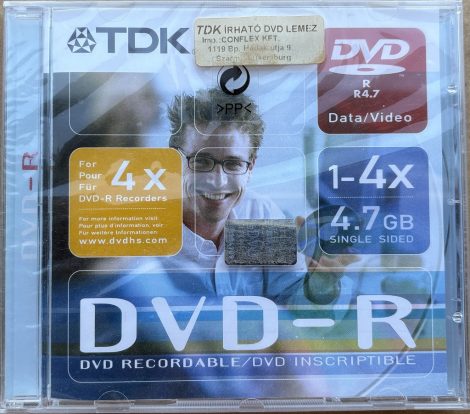 TDK 1-4x 4,7GB DVD-R írható DVD lemez