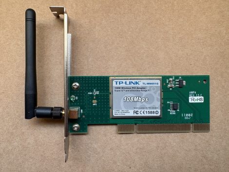 TP-Link TL-WN651G típusú 108Mbps PCI vezeték nélküli (Wi-Fi) hálózati kártya TP-Link TL-WN651G típusú 108Mbps PCI vezeték nélküli (Wi-Fi) hálózati kártya