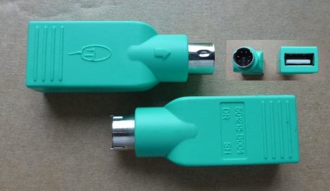 USB Type A mamáról PS/2 Mini DIN6 papára átalakító egér adapter 501215-B004