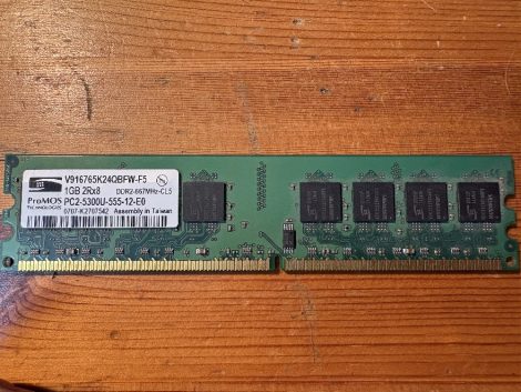 ProMOS DDR2 1GB RAM modul PC2-5300U-555 -12-E0 V916765K24QBFW-F5