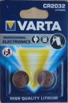VARTA CR2032 3V Lítium gombelem, 2 db - 6032 3V Lithium Professional Electronics