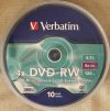 Verbatim DVD-RW újraírható DVD lemez 4,7GB 4x 10db. csőben Verbatim DVD-RW újraírható DVD lemez 4,7GB 4x 10db. csőben