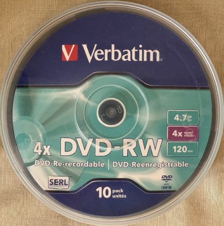 Verbatim DVD-RW újraírható DVD lemez 4,7GB 4x 10db. csőben Verbatim DVD-RW újraírható DVD lemez 4,7GB 4x 10db. csőben