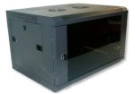 X-Tech 9U rack szekrény fekete - üveg ajtós - 600 x 450